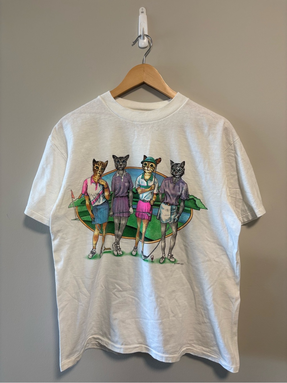 Vintage Cats Golf Mens T-shirt Large